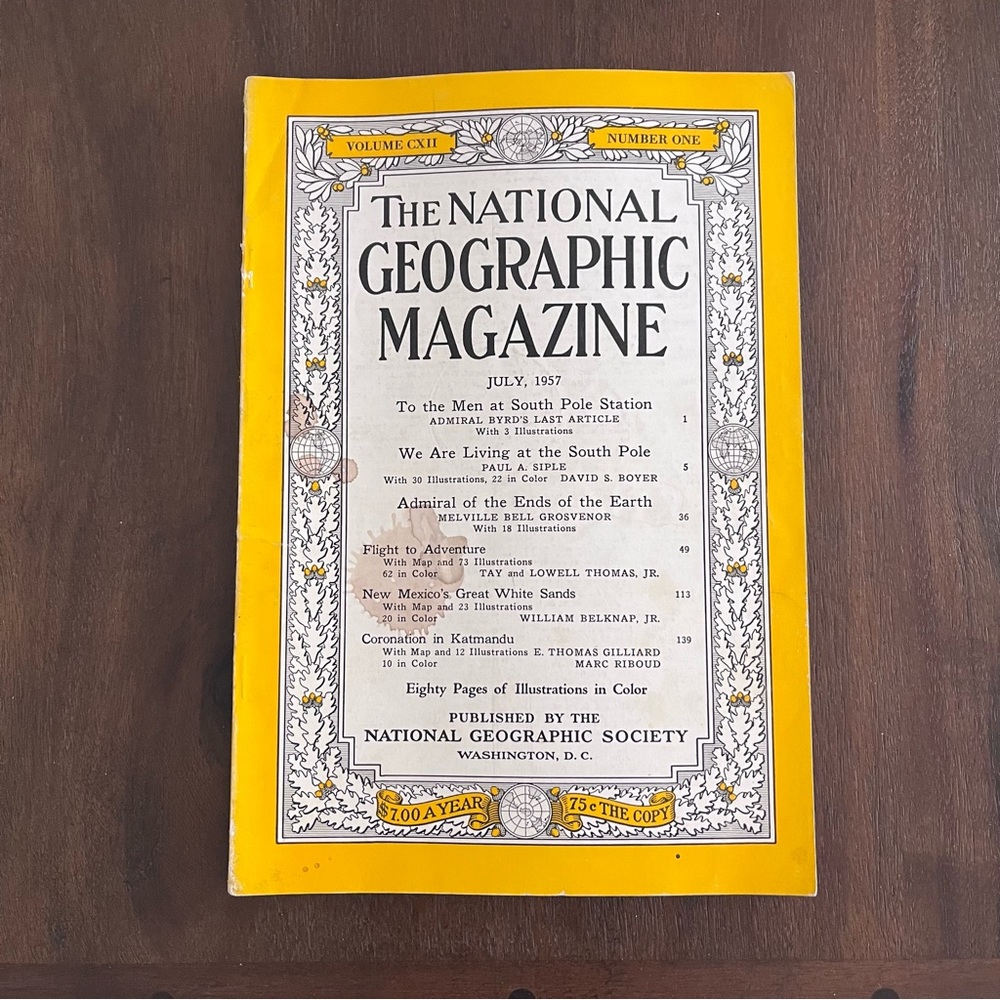 Vintage National Geographic‎ Magazine July 1957 Volume CXII Number One